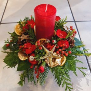 Arrangement de bougie "Noël traditionnel"