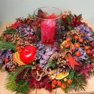 Couronne de Noël avec photophore