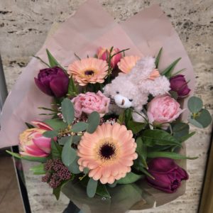 Bouquet rond "Mon Cœur bondit pour Toi"